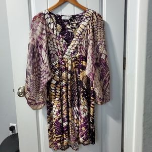 Orna Farho Snake Skin Print dress French sz 42 US sz 12 Large